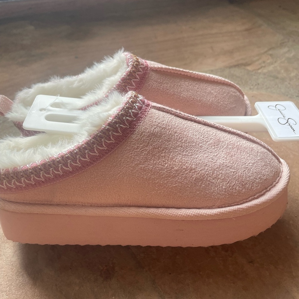 Jessica Simpson Pink Kids Boots with White Trim girls size 13-1